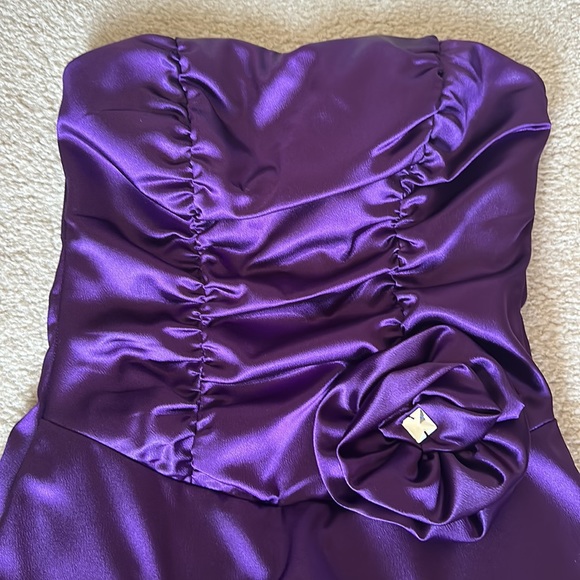 Purple Strapless Formal Dress - Picture 3 of 7